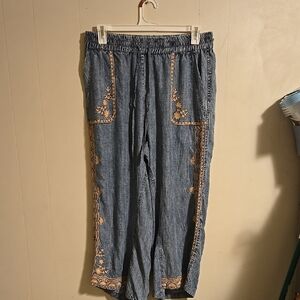 Ivy Jane Border Embroidery Denim Pant